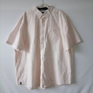 Rank 45 Men's Pink Short Sleeve Argyle Diamond Print Button-Down Shirt Size 2XL
